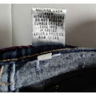 Rosy Loves Acid Wash Embellished Denim Shorts Size 11 Rhinestone Studded Y2K - Thumbnail 4