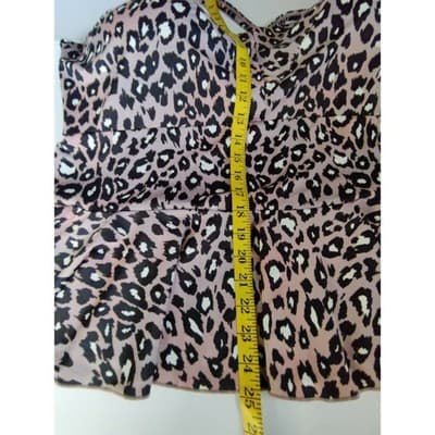 G.I.L.I. Mauve Leopard Print Peplum Tankini Swim Top Womens Plus Size 26W - Thumbnail 12