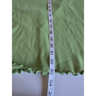 Westbound Lime Green Lace Trim V-Neck Top Lettuce Edge Long Sleeve XL NEW - Thumbnail 6