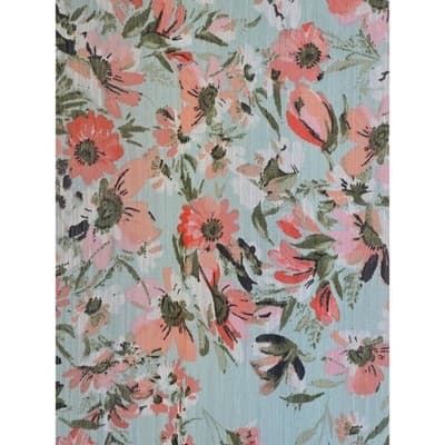 Sara Michelle Mint Green Floral Bell Sleeve Sharkbite Hem Blouse Large - Thumbnail 11