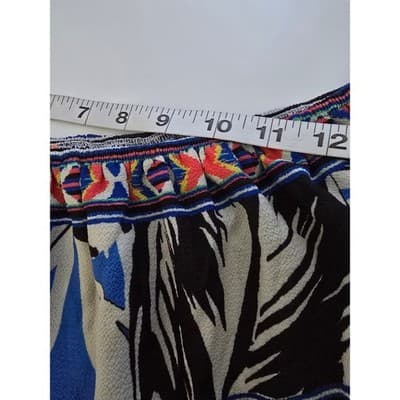 Flying Tomato Blue Tropical Leaf Off Shoulder Boho Top IT10005-TJ Small - Thumbnail 5