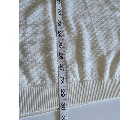 Hollister Mens White Textured Boucle Knit Short Sleeve Polo Sweater XL - Thumbnail 4