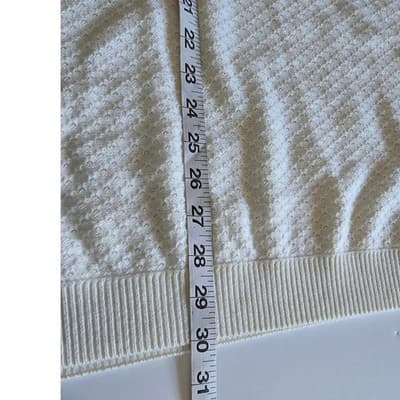 Hollister Mens White Textured Boucle Knit Short Sleeve Polo Sweater XL - Thumbnail 3