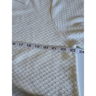 Hollister Mens White Textured Boucle Knit Short Sleeve Polo Sweater XL - Thumbnail 7