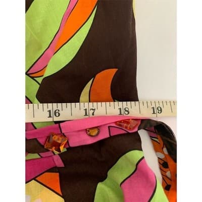 Avenue Floral Sleeveless Belted Midi Dress Women 14 Brown Pink Orange Green - Thumbnail 7