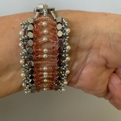 Bohemian Copper Black Woven Beaded Wrap Bracelet - Thumbnail 7