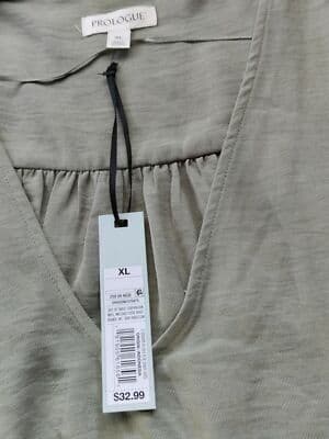 Prologue Womens Green V Neck Midi Dress Balloon Long Sleeve Size XL - Thumbnail 9