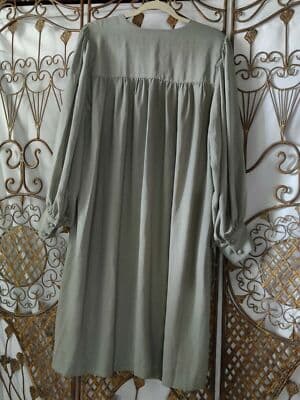 Prologue Womens Green V Neck Midi Dress Balloon Long Sleeve Size XL - Thumbnail 8