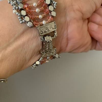 Bohemian Copper Black Woven Beaded Wrap Bracelet - Thumbnail 6