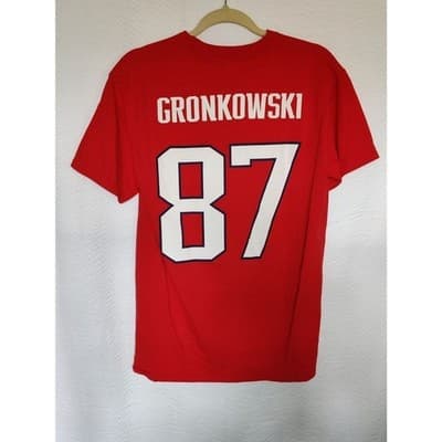 England Patriots Rob Gronkowski Football Jersey Style T-shirt Men's Med - Thumbnail 2