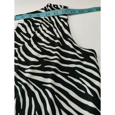 Susan Graver Womens Liquid Knit Sleeveless Tiered Dress Zebra Print Sz XS - Thumbnail 6