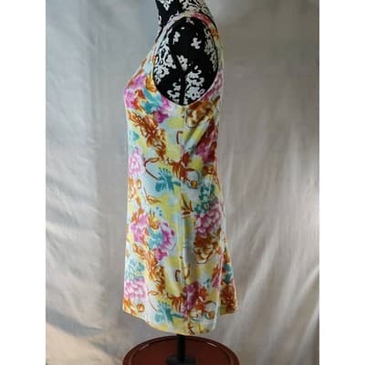 Ecote Urban Outfitters Floral Terry Cloth Mini Dress Yellow Pink Blue Size M - Thumbnail 5