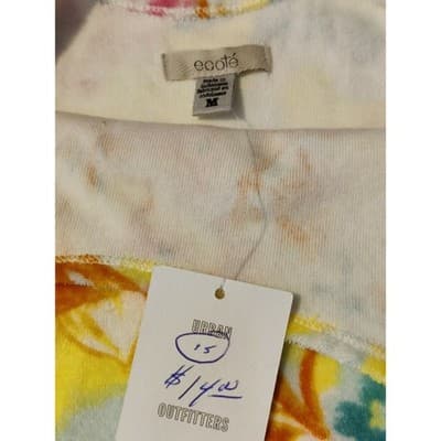 Ecote Urban Outfitters Floral Terry Cloth Mini Dress Yellow Pink Blue Size M - Thumbnail 6