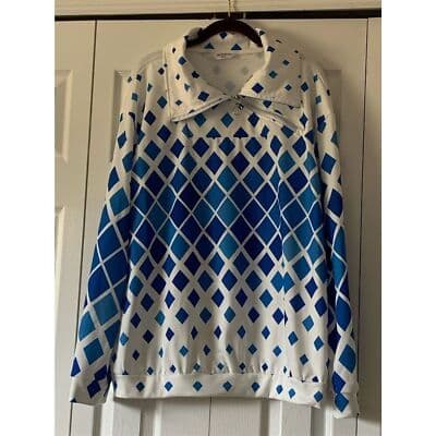 Women Golf Pullover Sweatshirt Blue White Long Sleeve Top Size XXXL - Thumbnail 2