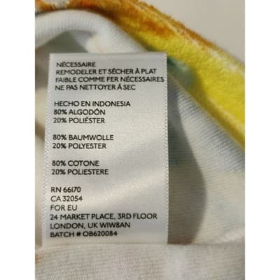 Ecote Urban Outfitters Floral Terry Cloth Mini Dress Yellow Pink Blue Size M - Thumbnail 11