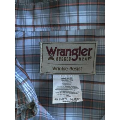 Wrangler Rugged Wear Wrinkle Resist Mens Plaid Button Down Shirt Long Sleeve XL - Thumbnail 5