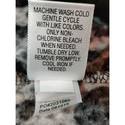Simply Vera Vera Wang Leopard Print Waffle Knit Crew Neck Long Sleeve Top XL - Thumbnail 5