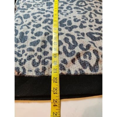 Simply Vera Vera Wang Leopard Print Waffle Knit Crew Neck Long Sleeve Top XL - Thumbnail 9