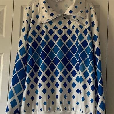 Women Golf Pullover Sweatshirt Blue White Long Sleeve Top Size XXXL - Image 1