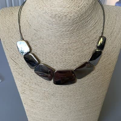 Vintage Lia Sophia Silver Tone 14 Choker Necklace - Thumbnail 8