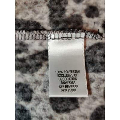 Simply Vera Vera Wang Leopard Print Waffle Knit Crew Neck Long Sleeve Top XL - Thumbnail 4