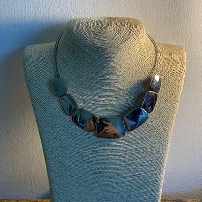 Vintage Lia Sophia Silver Tone 14 Choker Necklace - Image 1
