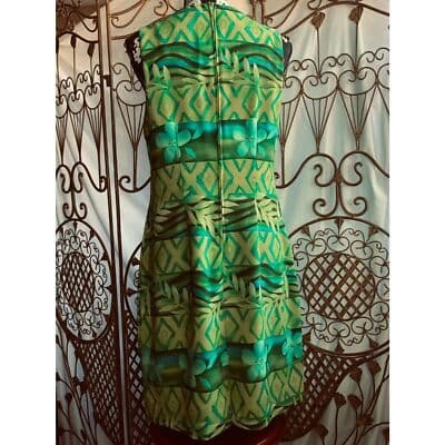 Jessica Howard Womens Floral Print Sheath Dress Sleeveless Green Size Medium - Thumbnail 3