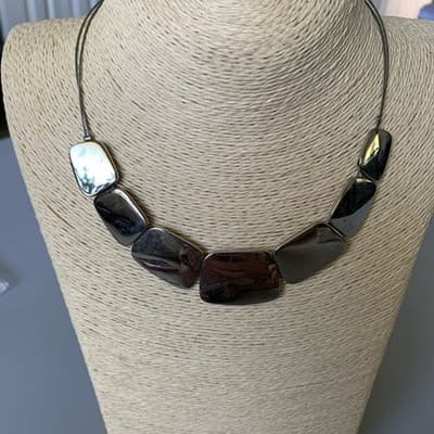 Vintage Lia Sophia Silver Tone 14 Choker Necklace - Thumbnail 9