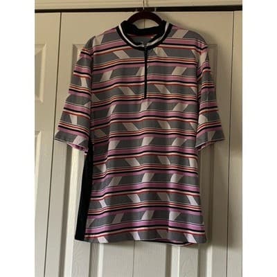 Women Golf Polo Shirts Zipper Short Sleeve Top XL - Thumbnail 11