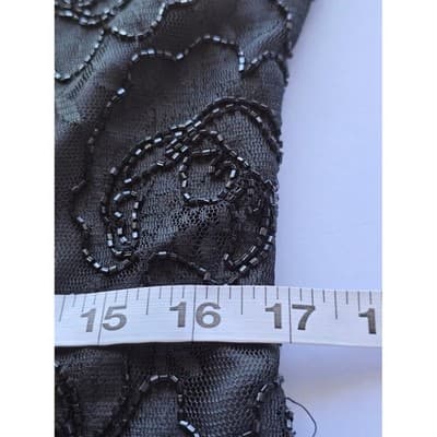 Stenay Black Beaded Sequin Short Sleeve Sheath Cocktail Dress Women Size 12 - Thumbnail 11