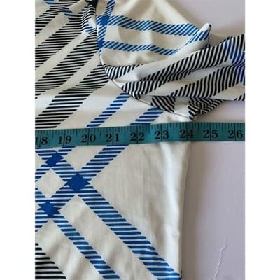 XXXL Quarter Zip Long Sleeve Shirt Mens Plaid White Blue Black Performance Golf - Thumbnail 7