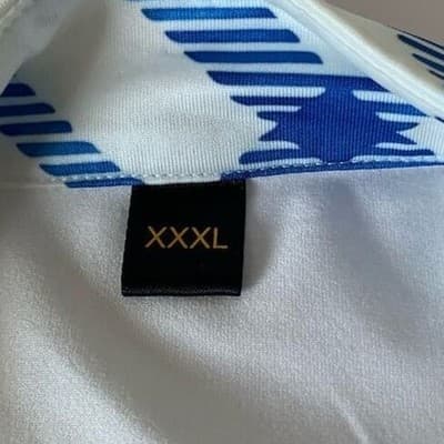 XXXL Quarter Zip Long Sleeve Shirt Mens Plaid White Blue Black Performance Golf - Thumbnail 3