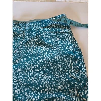 Creekwood Teal White Abstract Print Wide Leg Lounge Pants Women's M - Thumbnail 8