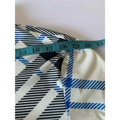 XXXL Quarter Zip Long Sleeve Shirt Mens Plaid White Blue Black Performance Golf - Thumbnail 6