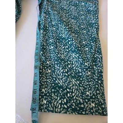 Creekwood Teal White Abstract Print Wide Leg Lounge Pants Women's M - Thumbnail 6