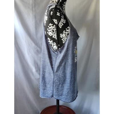 SO Perfectly Soft Blue Burnout Graphic Tank Top Take Me Somewhere Sunny Large - Thumbnail 10