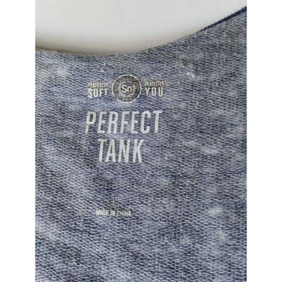 SO Perfectly Soft Blue Burnout Graphic Tank Top Take Me Somewhere Sunny Large - Thumbnail 4