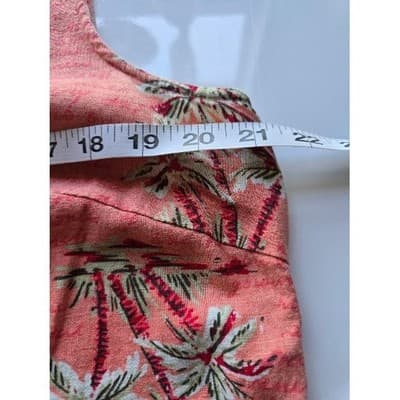 White Stag Coral Palm Tree Script Print Sleeveless Pocket Dress Ladies Large - Thumbnail 7