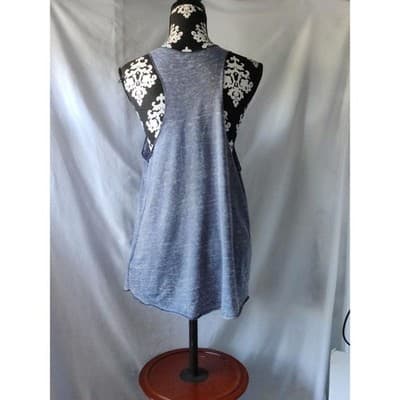 SO Perfectly Soft Blue Burnout Graphic Tank Top Take Me Somewhere Sunny Large - Thumbnail 2