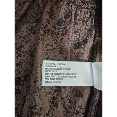 Universal Thread Smocked Peplum Top Brown Black Print XL - Thumbnail 4