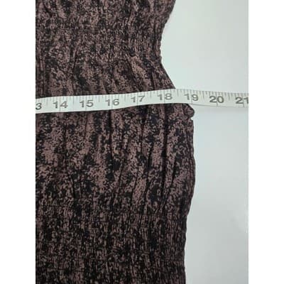 Universal Thread Smocked Peplum Top Brown Black Print XL - Thumbnail 2