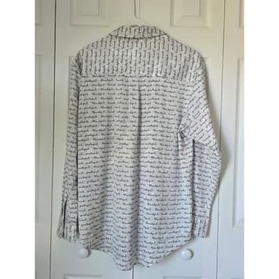 Second Sunday Mens XL Script Print Button Down Shirt Thankful Grateful Loved - Thumbnail 7