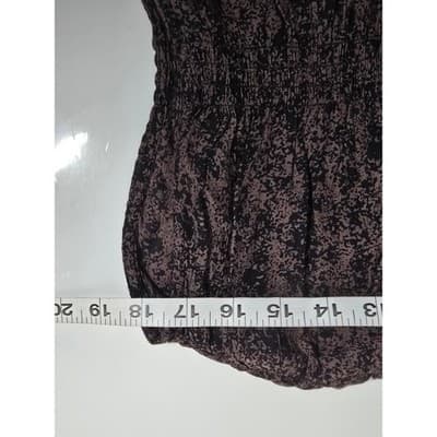 Universal Thread Smocked Peplum Top Brown Black Print XL - Thumbnail 3