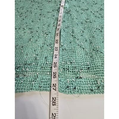 Blair Mint Green Open Knit Mesh Cardigan Sweater XL B11351 Lightweight Layer - Thumbnail 7