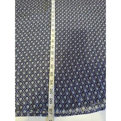 Carolina Belle Sleeveless Purple Geometric Teardrop Print Ruffle Neck Blouse XL - Thumbnail 5