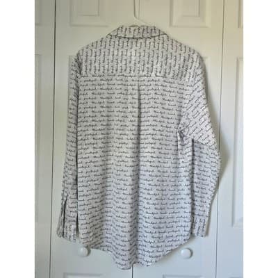 Second Sunday Mens XL Script Print Button Down Shirt Thankful Grateful Loved - Thumbnail 2