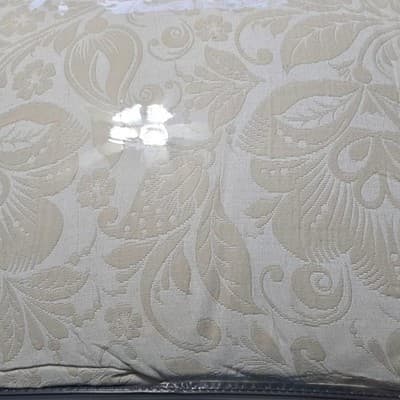 Jessica Simpson Queen 3 Piece Gauze Jacquard Bed Set Cream Floral Comforter Sham - Thumbnail 6