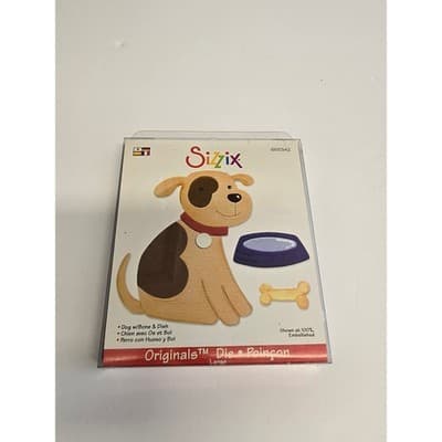 Sizzix Originals Large Die 655342 Dog w Bone & Dish Debi Adams BIGkick Big Shot - Thumbnail 3