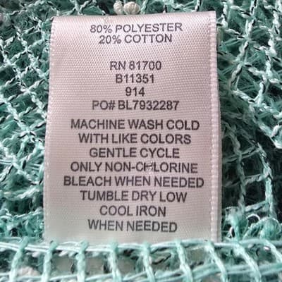 Blair Mint Green Open Knit Mesh Cardigan Sweater XL B11351 Lightweight Layer - Thumbnail 4