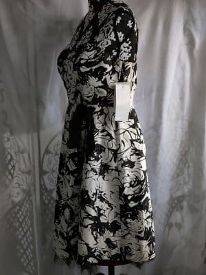 NW Collections Party Dress Spaghetti Strap Lined Black/Ivory Size 12 - Thumbnail 2